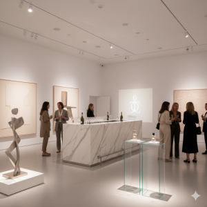 Art and fragrance brand activation in East Hampton gallery