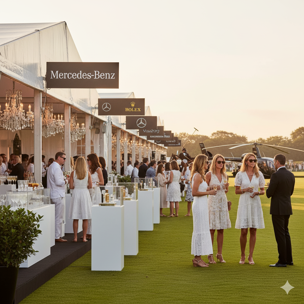 Luxury brand sponsorship activation at Polo Hamptons with premium audience engagement