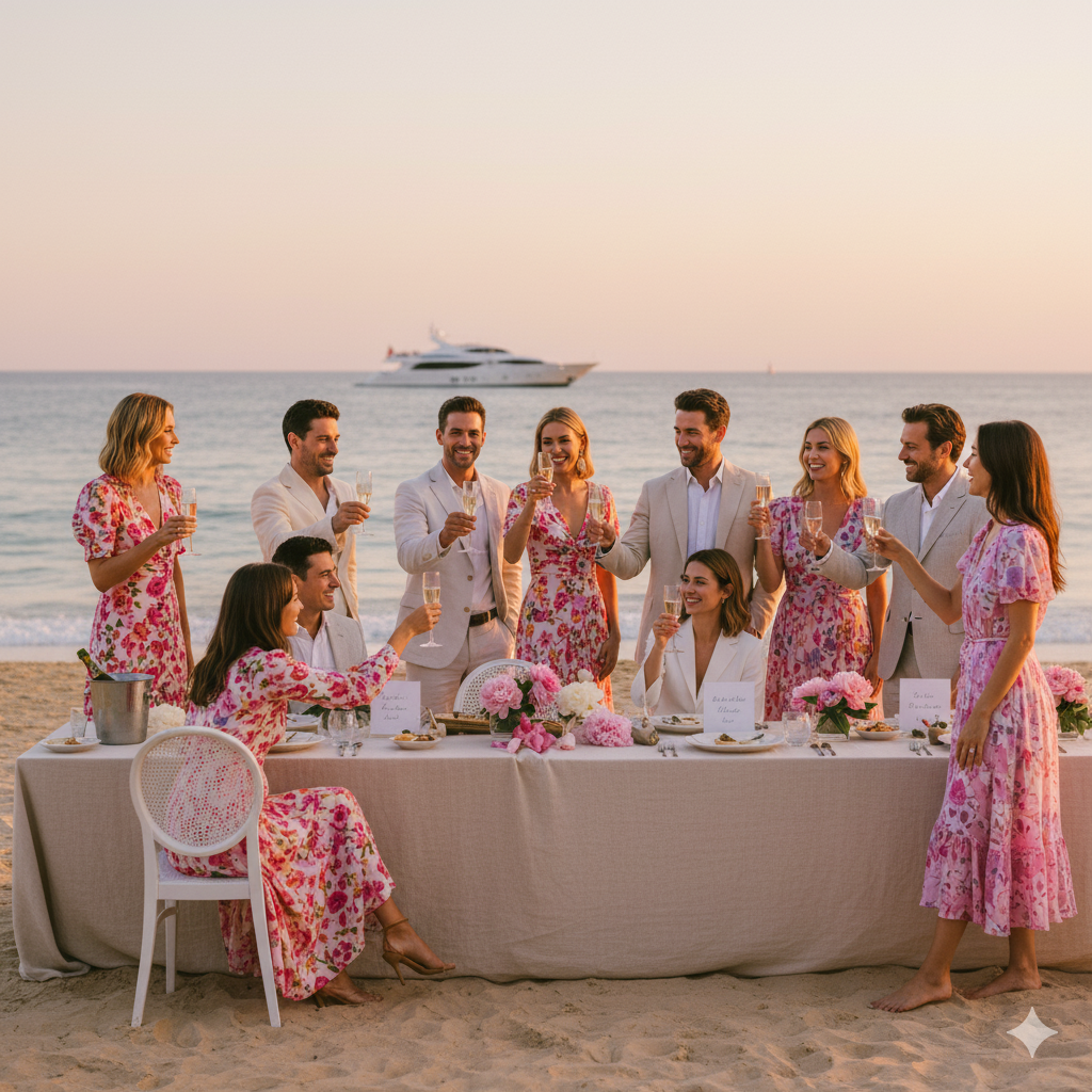 Luxurious happy work anniversary celebration in the Hamptons