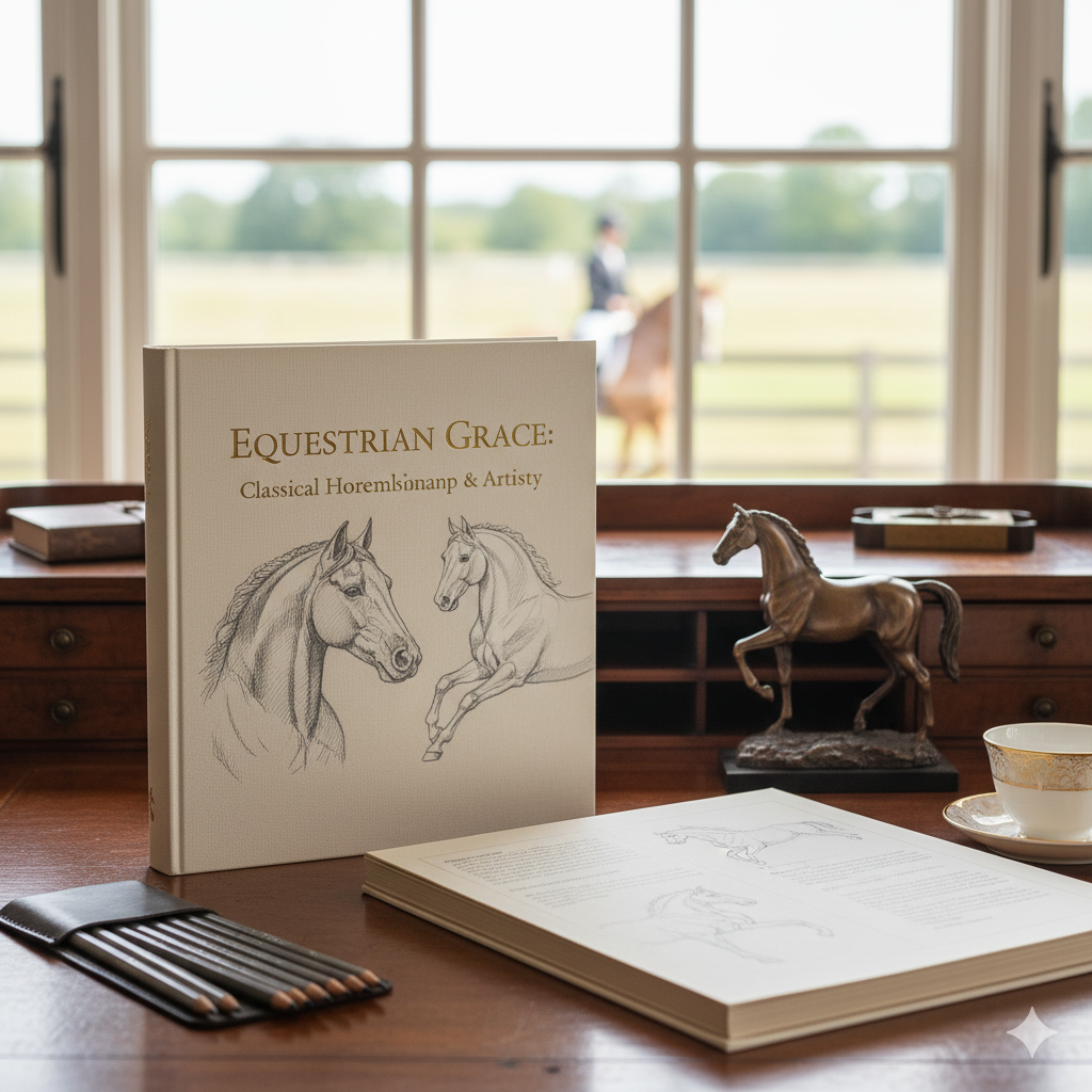 Guide to drawing horses combining Renaissance master techniques with contemporary Hamptons equestrian culture