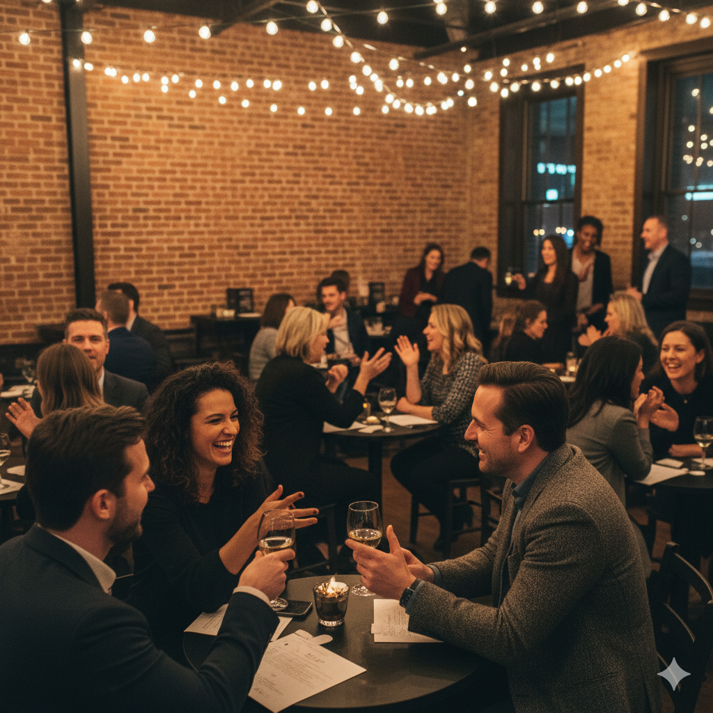 Speed dating event showing the community of regular attendees