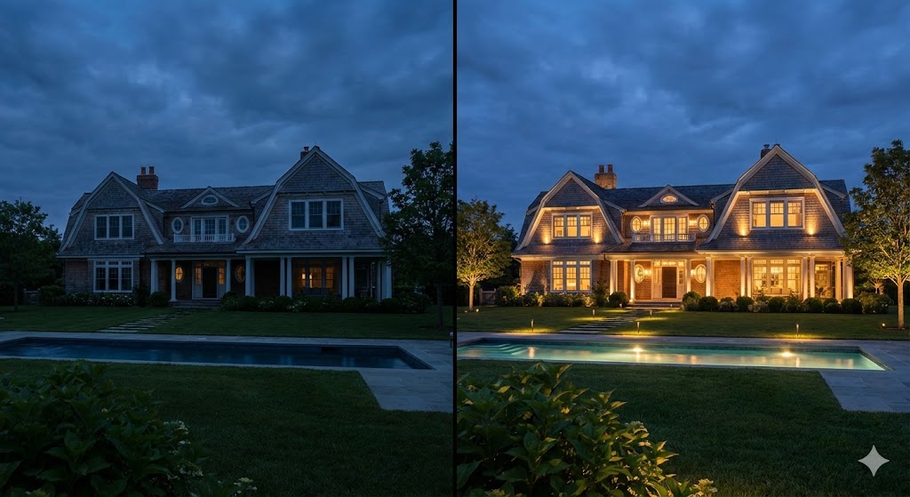 Exterior Hamptons Lighting Design