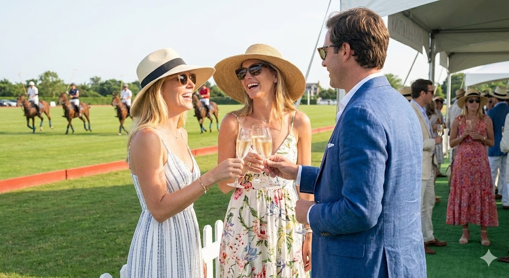 Polo Hamptons Guests Enjoying Game