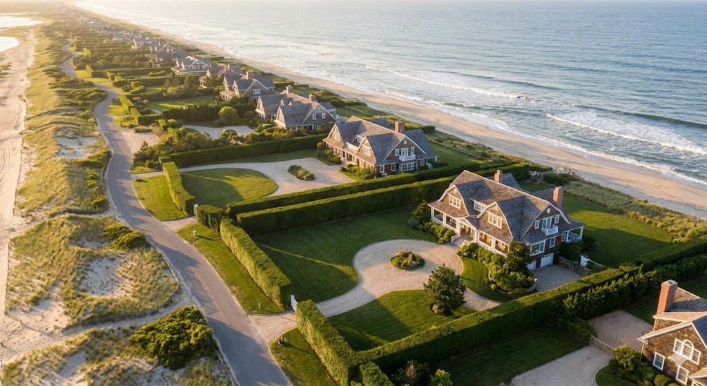 Aerial view of the Hamptons