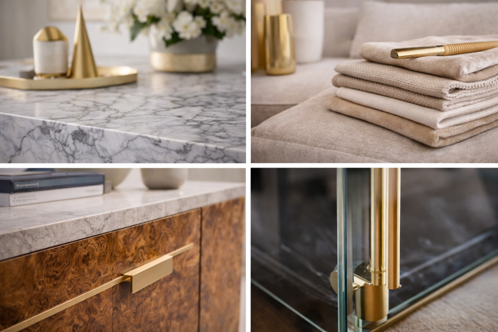 Luxurious textures and materials in harmony