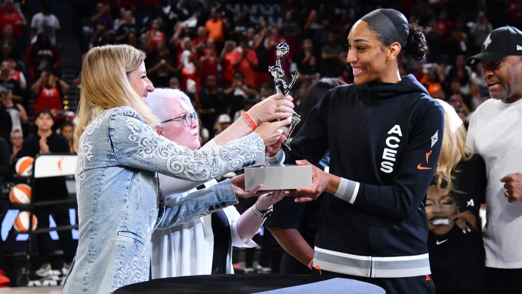 A'ja Wilson MVP trophy