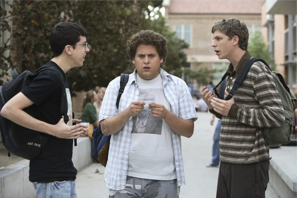Michael+Cera,+Jonah+Hill,+and+Christopher+Mintz-Plasse+in+Superbad+(2007)