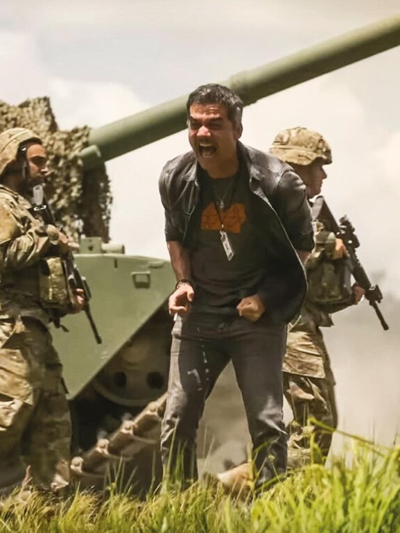 USA. Wagner Moura in a scene from (C)A24 new film: Civil War (2024).Plot: n the near future, a team of journalists travel across the United States during a rapidly escalating civil war that has engulfed the entire nation.Ref: LMK110-J10441-150124Suppl