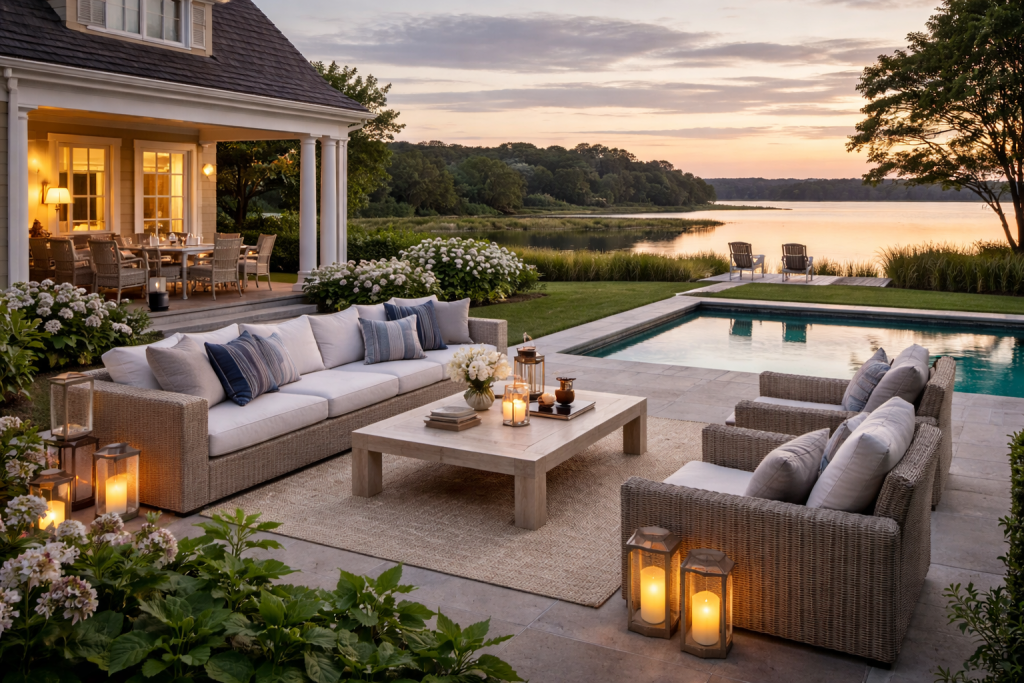 Twilight over Georgica Pond retreat