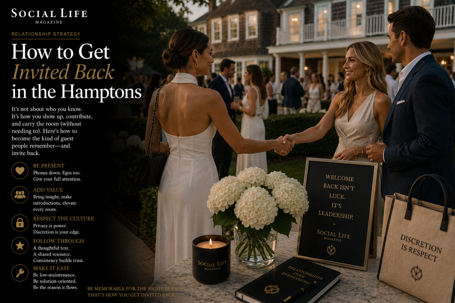 How to get invited back in the Hamptons