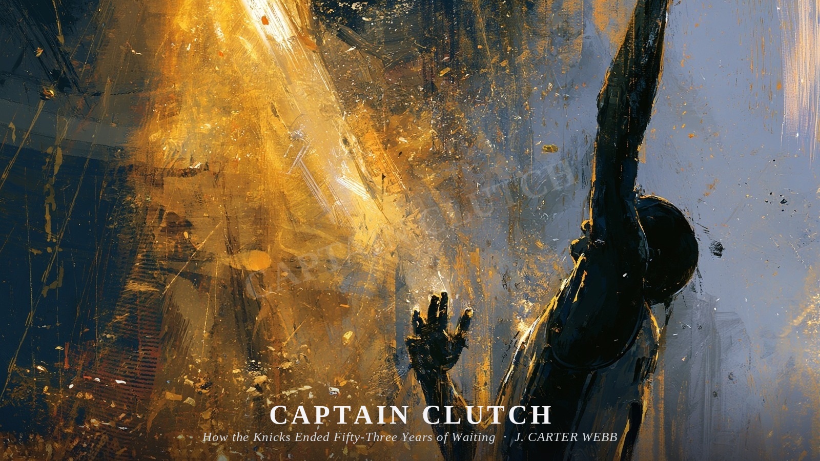 Captain Clutch — a lone figure reaching skyward in golden light