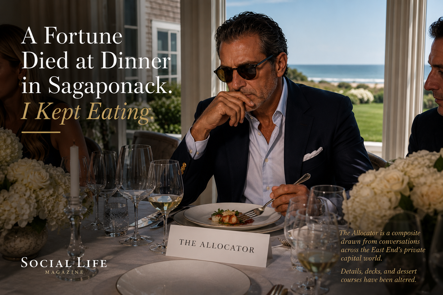 Elegant dinner at Sagaponack estate