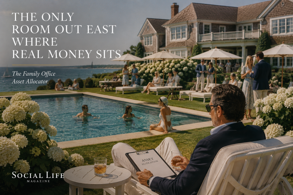 Seaside estate poolside gathering