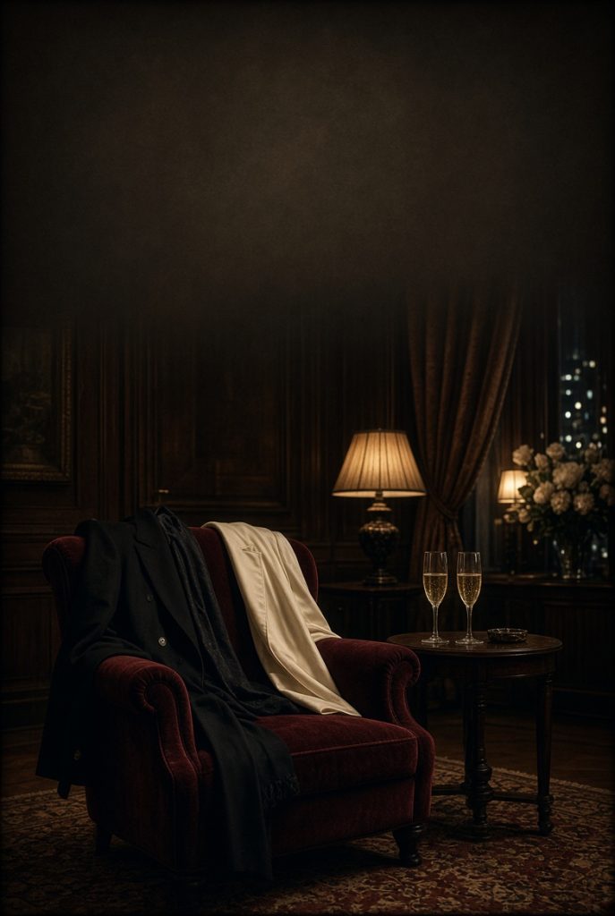 Original key art — coats and champagne