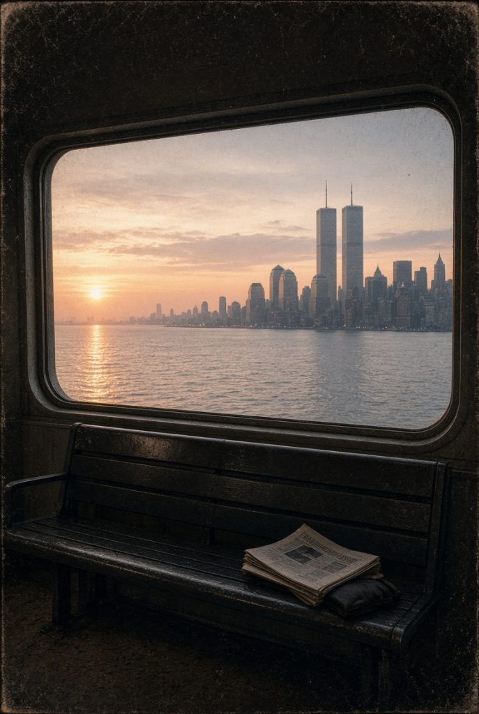 Original key art — skyline from the ferry
