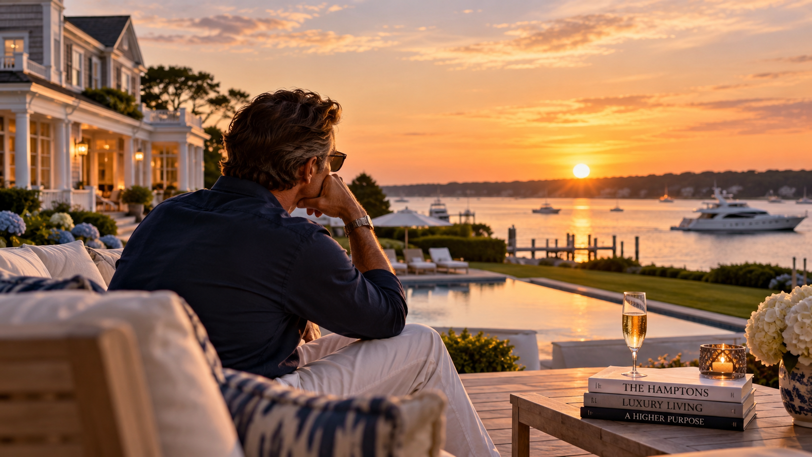 Sunset Reflections in the Hamptons